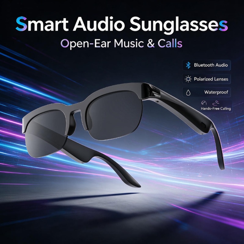 Audio Music Videos - Smart Audio Sunglasses Open-Ear Bluetooth Glasses