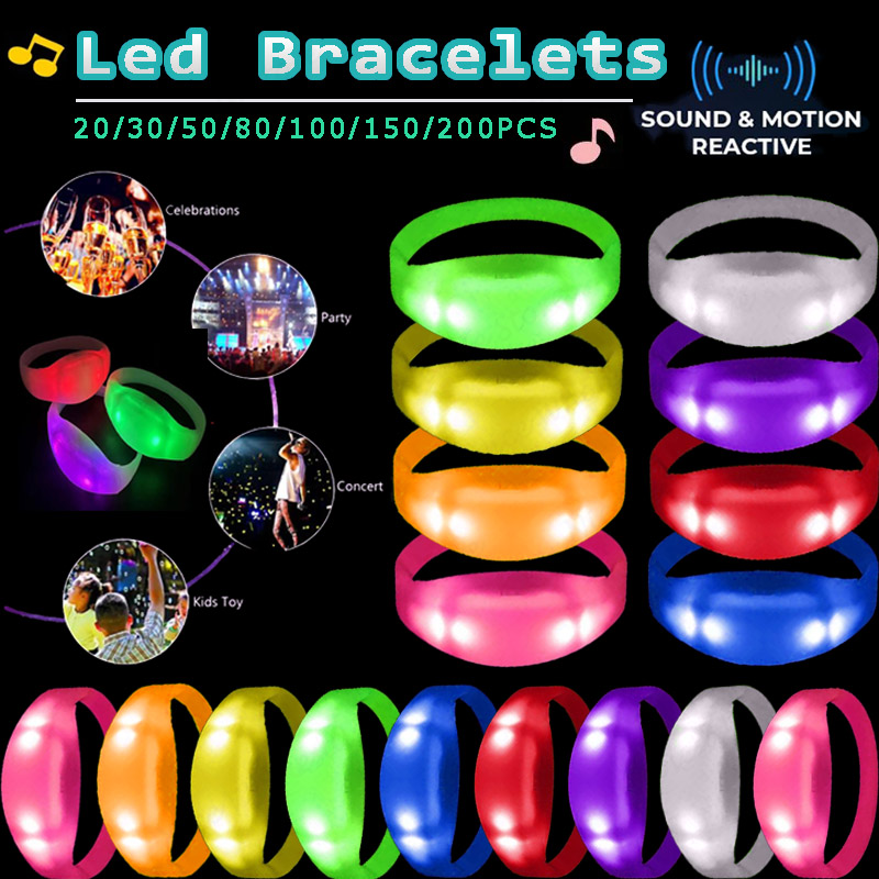 Audio Music Light - 20-200PCS Music&Sound Activated LED Bracelets Rhythmic