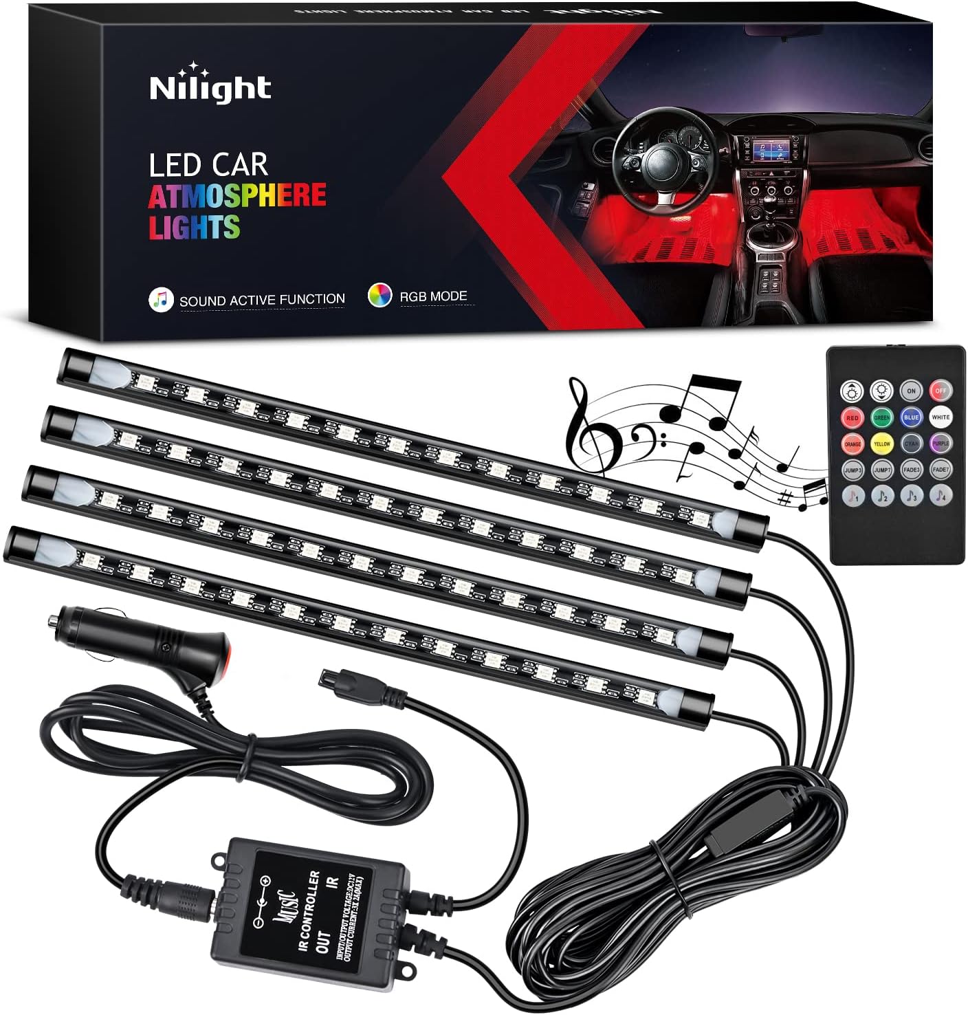 Audio Music Light - Nilight - TR-06 4PCS 48 LED