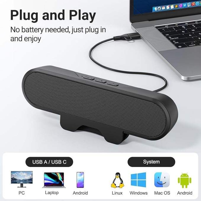 Portable Clip-on USB Soundbar  - Audio Music Free Online ulasan dan harga