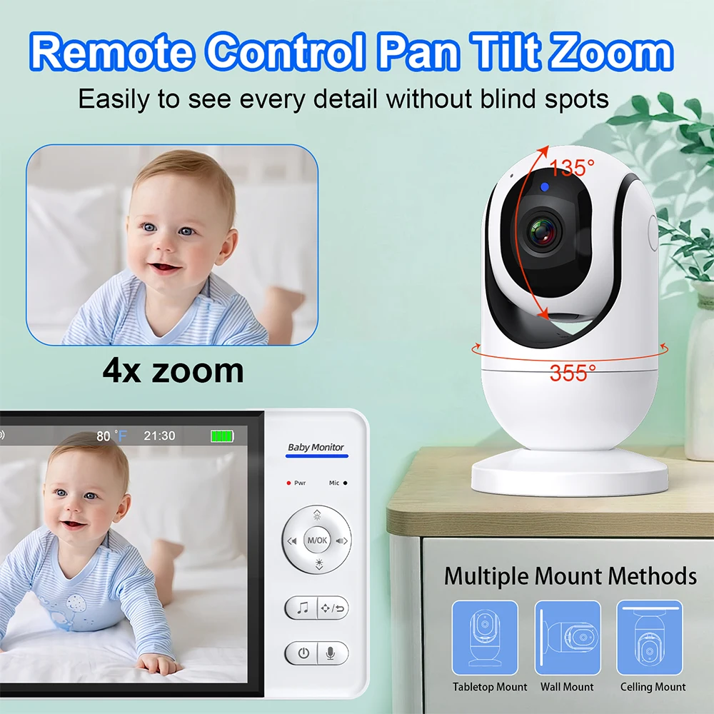 7.0'' Video Baby Monitor 720P  - Audio Music Videos ulasan dan harga