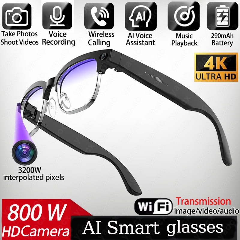 4K Smart AI Glasses 8MP Camera - Audio Music Recording ulasan dan harga