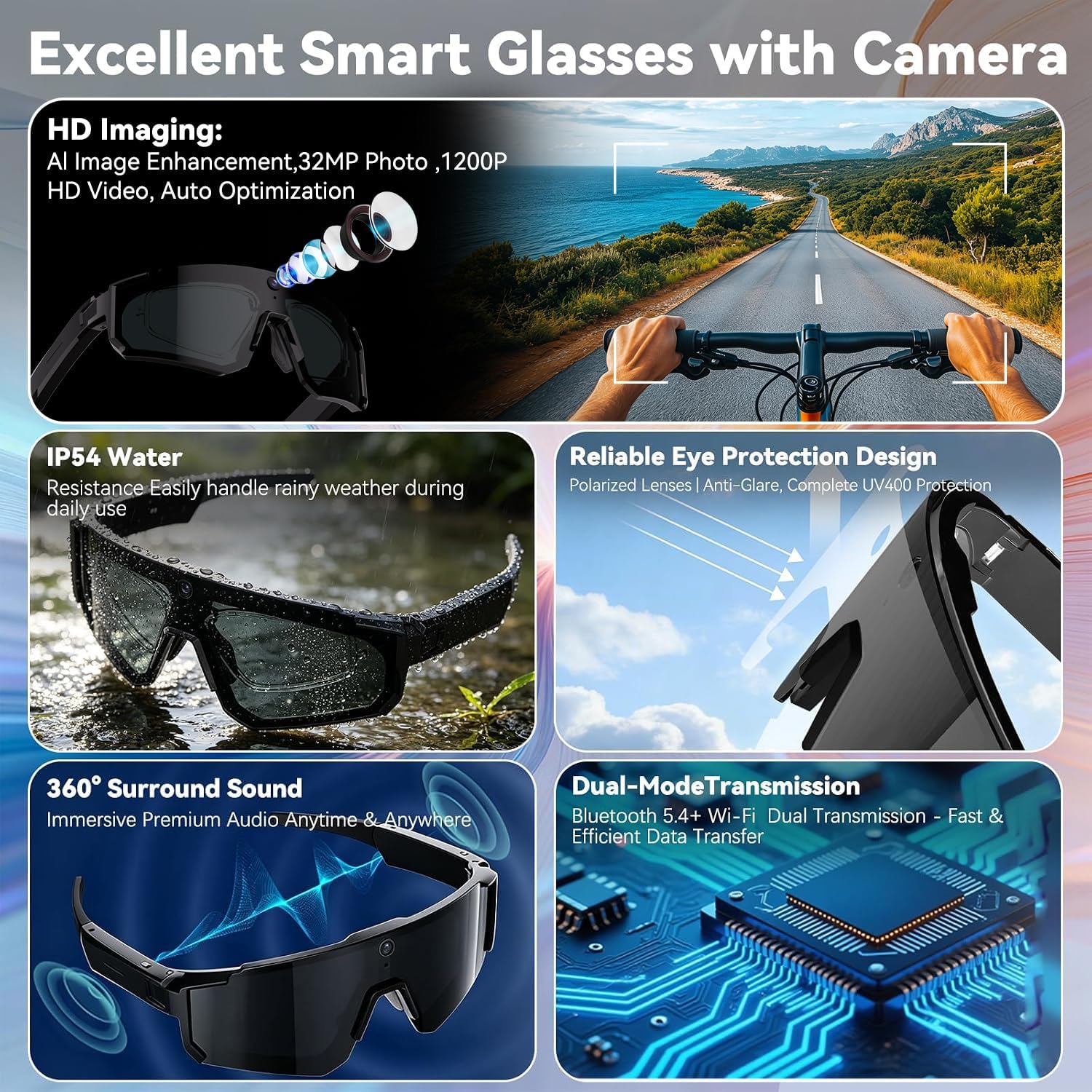 New AI Smart Glasses With Came - Audio Music Recording ulasan dan harga