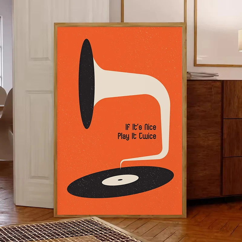 Mid Century Vinyl Record Canva - Audio Music Recording ulasan dan harga