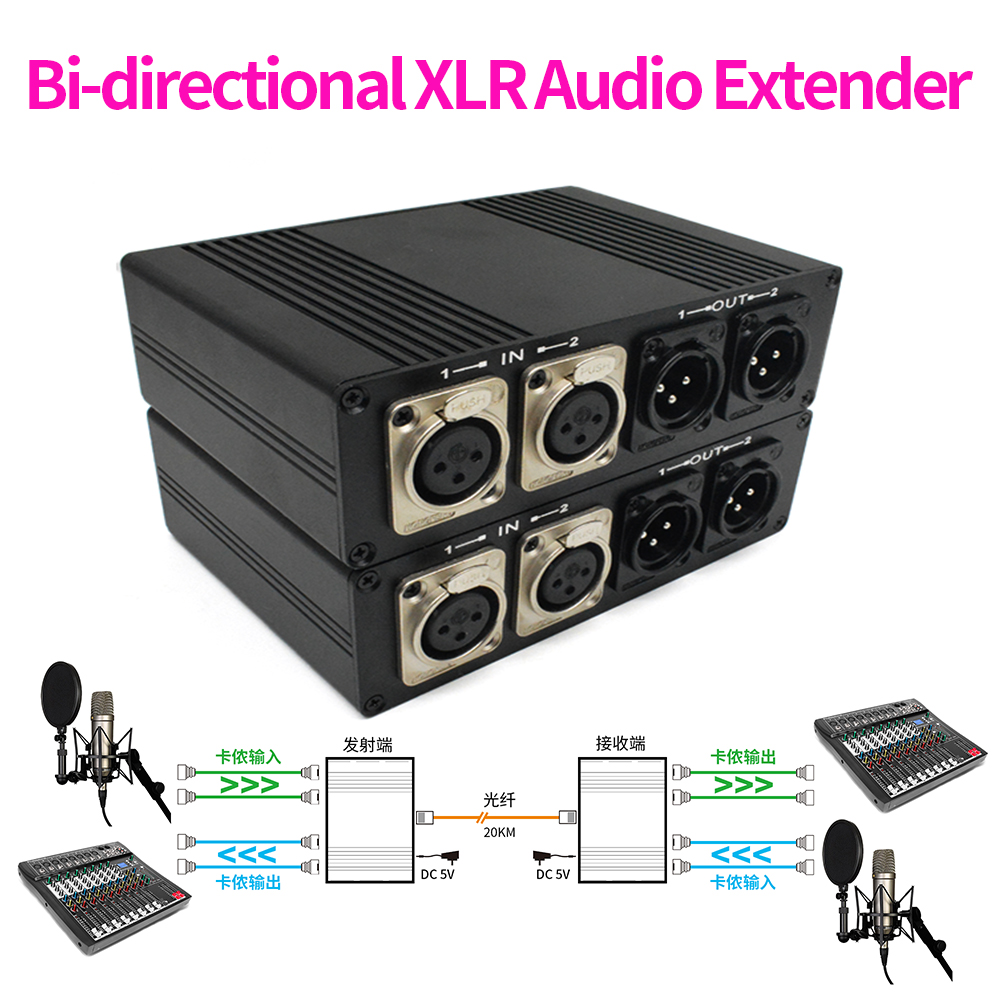 2 CH XLR Audio Fiber Extender  - Cable Xlr Balanced ulasan dan harga