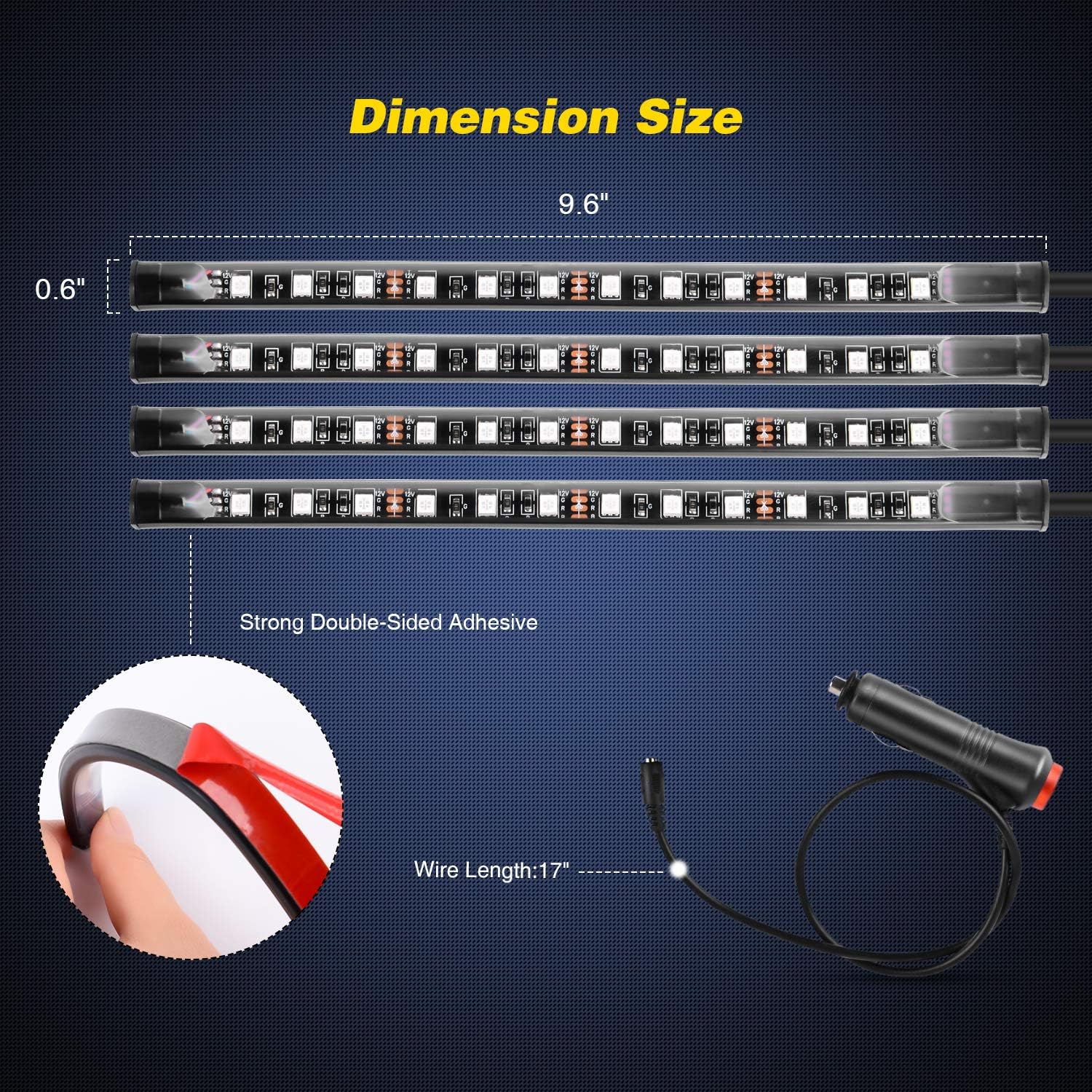 Nilight - TR-06 4PCS 48 LED In - Audio Music Light ulasan dan harga