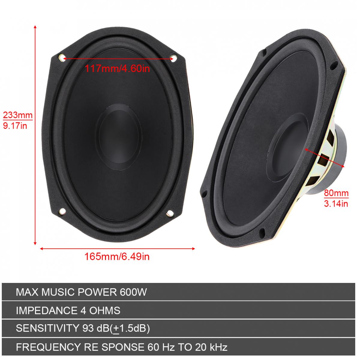 1 / 2 Piece 6x9 Inch 600W Univ - Audio Universal Music ulasan dan harga