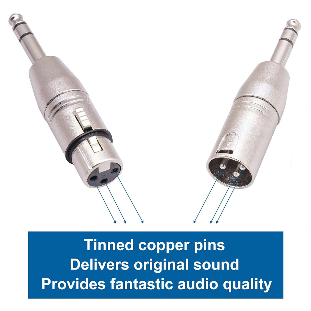 2PCS 1/4 Inch TRS to XLR Adapt - Cable Xlr Balanced ulasan dan harga