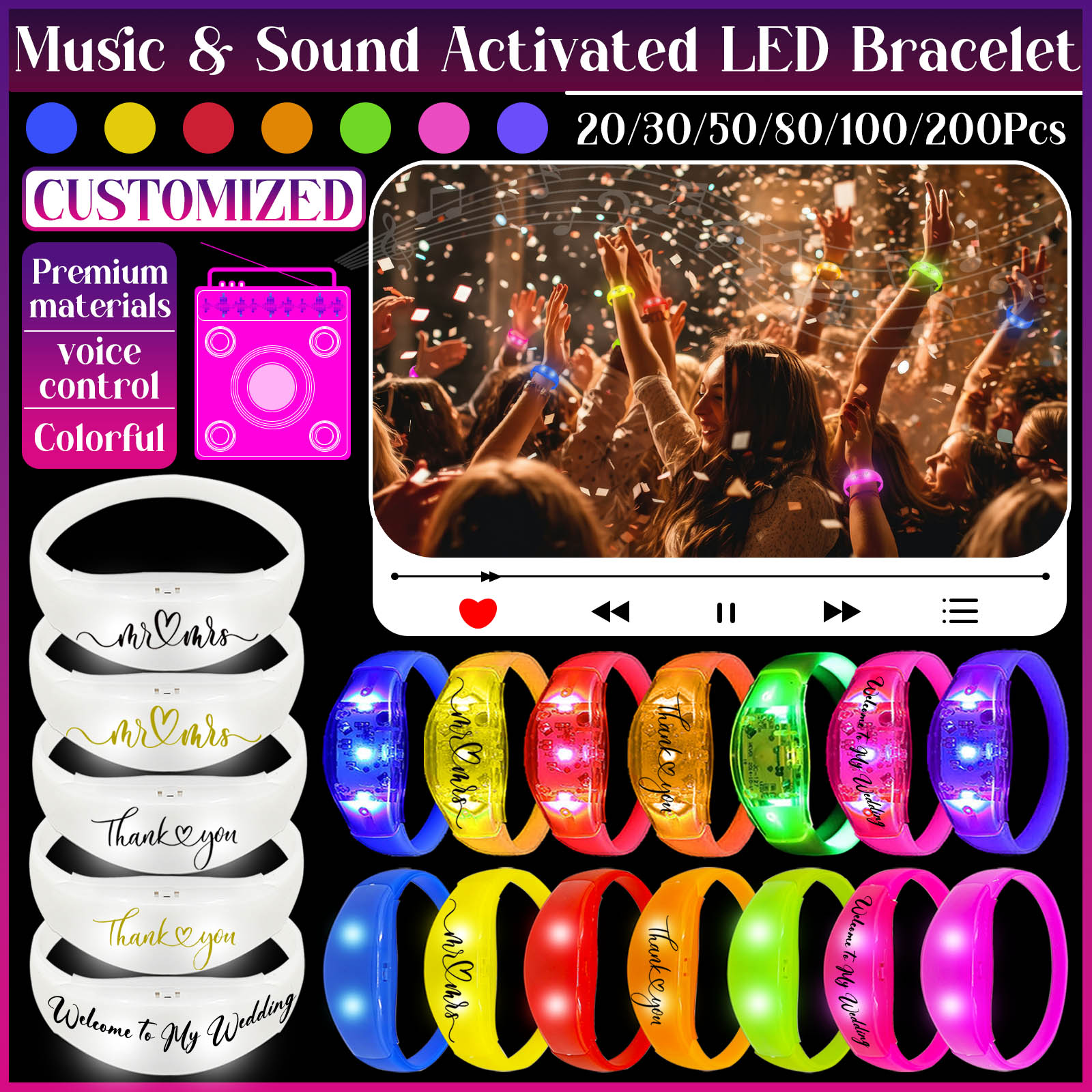20-200Pcs Music And Sound Acti - Audio Music Light ulasan dan harga
