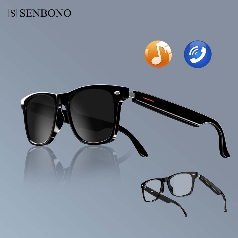 SENBONO E13 Smart Glasses:Blue - Audio Music Light ulasan dan harga