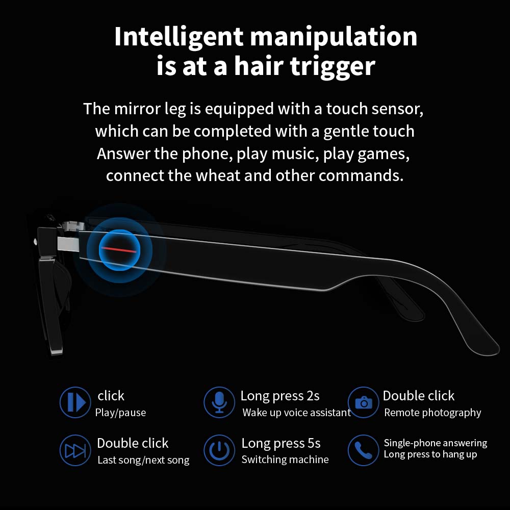 SENBONO E13 Smart Glasses:Blue - Audio Music Light ulasan dan harga