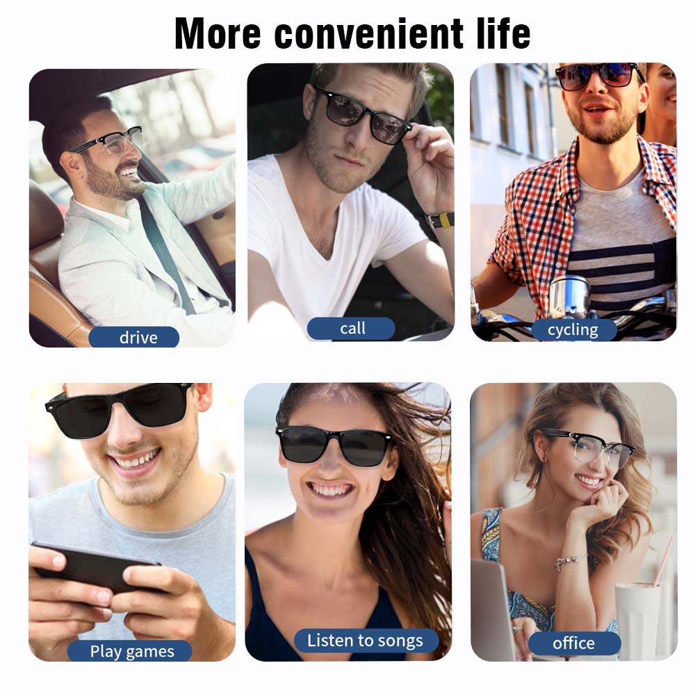 SENBONO E13 Smart Glasses:Blue - Audio Music Light ulasan dan harga